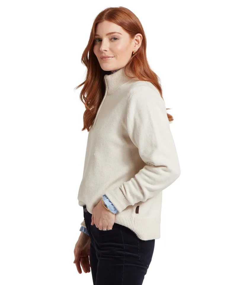 Schoffel Thoralby 1/4 Zip Jumper - Soft White-2