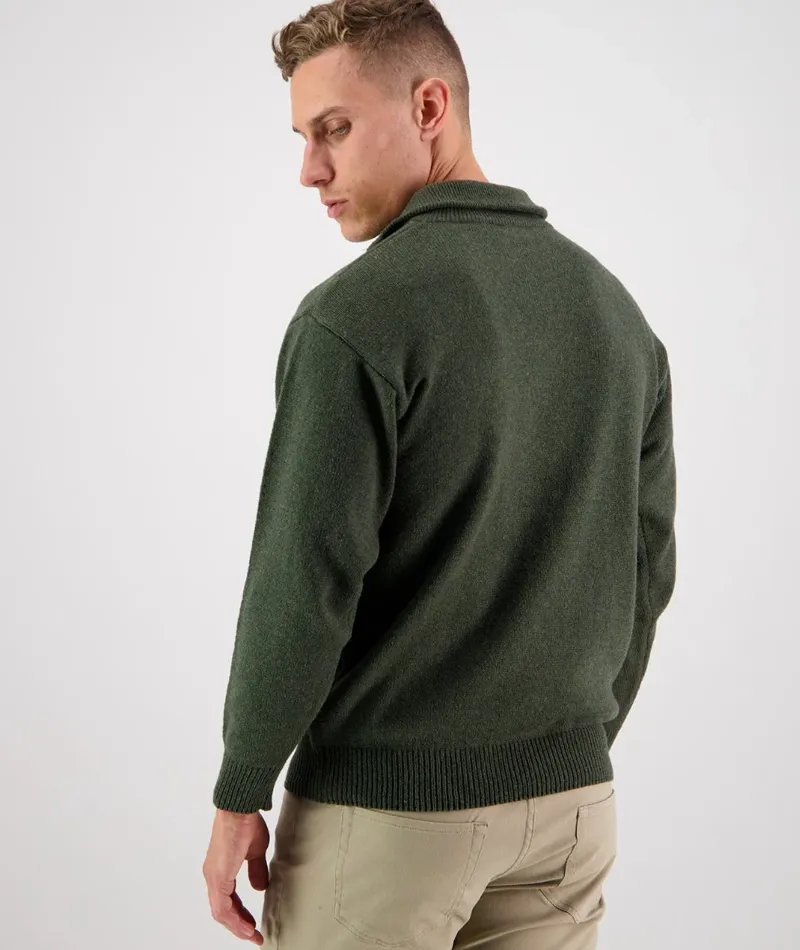 Swanndri Mariner Zip Neck Sweater - Olive-2