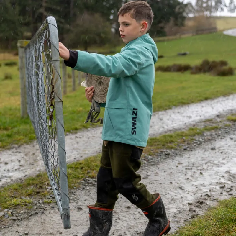 Swazi Kid's Mangrove Rain Jacket - Teal-6