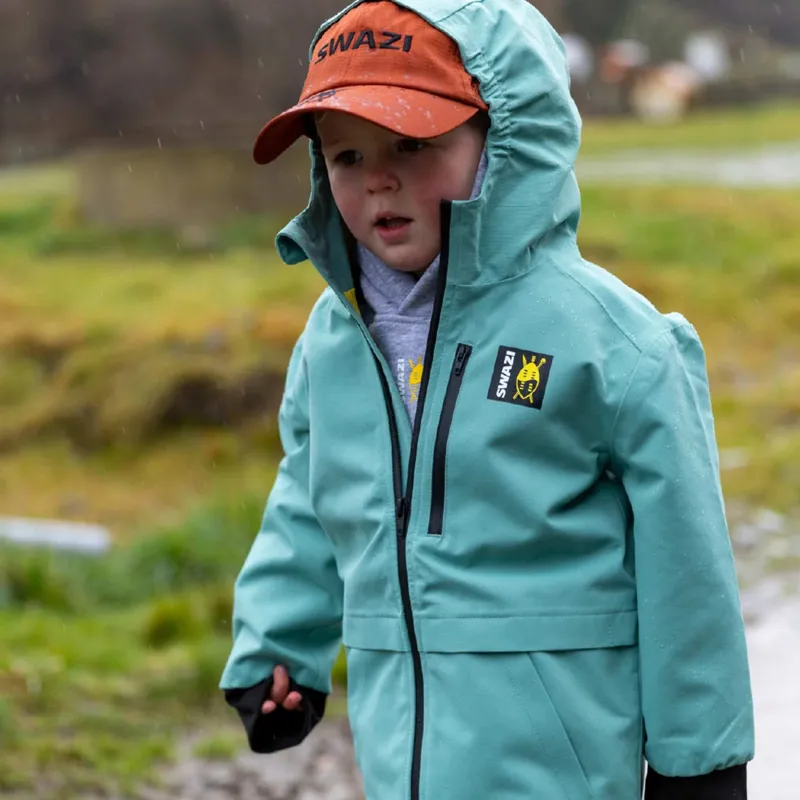 Swazi Kid's Mangrove Rain Jacket - Teal-4