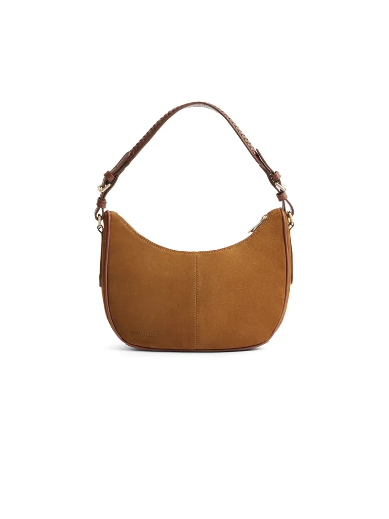 Fairfax and Favor Tetbury Crescent Bag Tan Suede