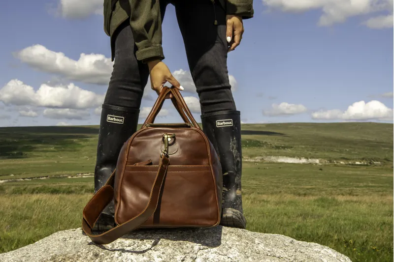 Teales Chestnut Leather Weekend Bag